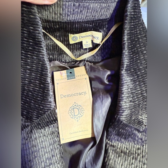 DEMOCRACY Brown corduroy crop blazer size S - Picture 9 of 13